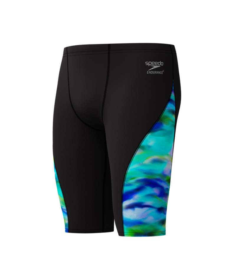 Speedo Heren Zwemjammer Spliced Printed Zwart/Groen