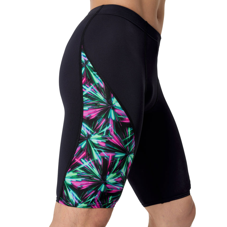 Speedo Heren Zwemjammer Spliced Printed Zwart/Groen