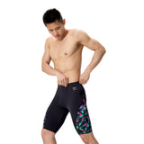 Speedo Heren Zwemjammer Spliced Printed Zwart/Groen