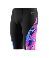 Speedo Herren-Schwimmjammer Spliced Printed Brushy Glitch-Schwarz
