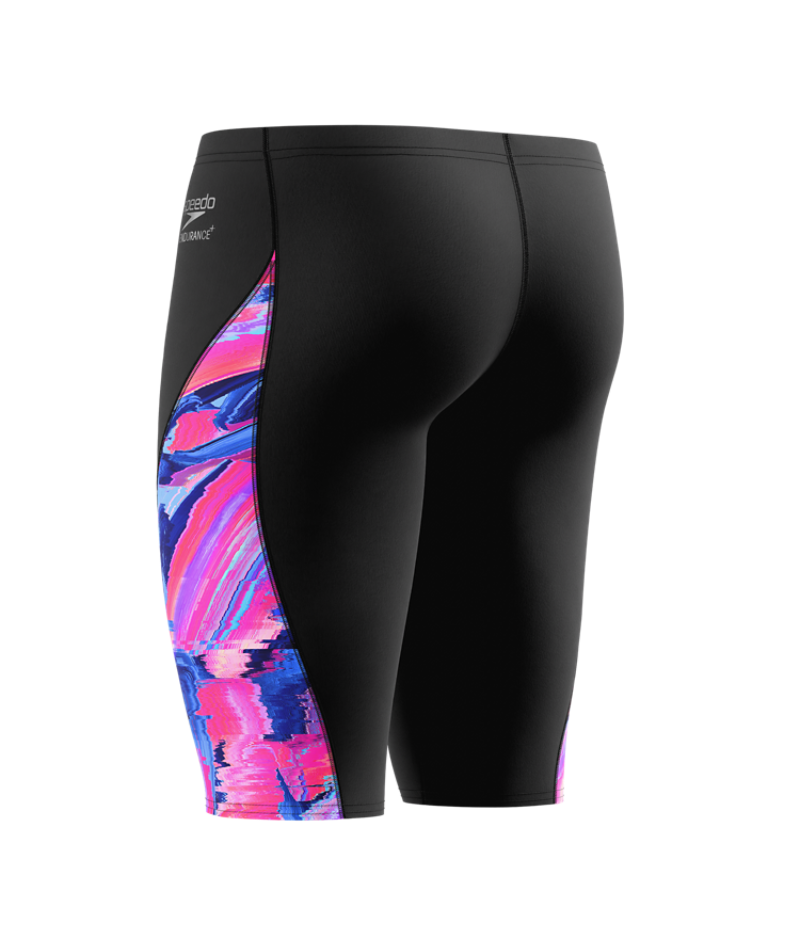 Speedo Herren-Schwimmjammer Spliced Printed Brushy Glitch-Schwarz