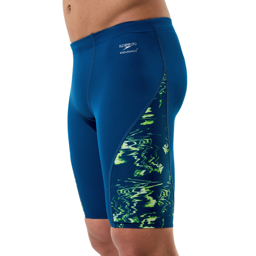 Speedo Herren Schwimmjammer Spliced Printed Mirage Time-Denim Teal
