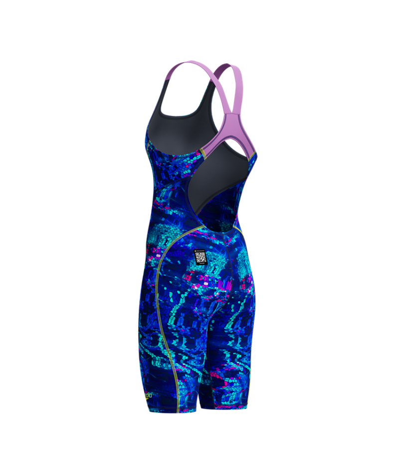 Speedo Dames Wedstrijdbadpak Fastskin HyperSpark Print Open Back Blauw/Paars