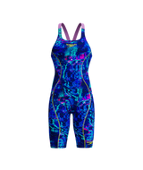 Speedo Dames Wedstrijdbadpak Fastskin HyperSpark Print Open Back Blauw/Paars