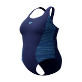 Speedo Dames Badpak Plus Size Placement Medalist Marine/Blauw