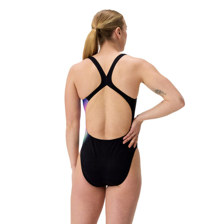 Speedo Badpak Eco Endurance+ Placement Print Powerback Zwart/Paars