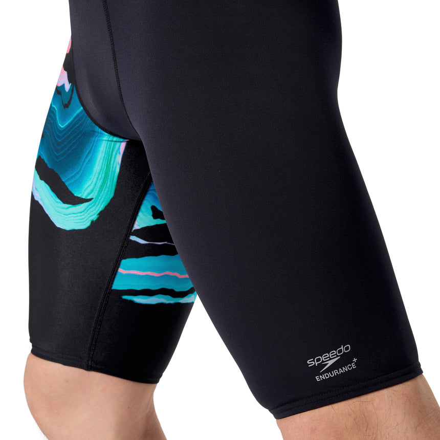 Speedo Heren Zwemjammer Placement Printed Zwart/Blauw