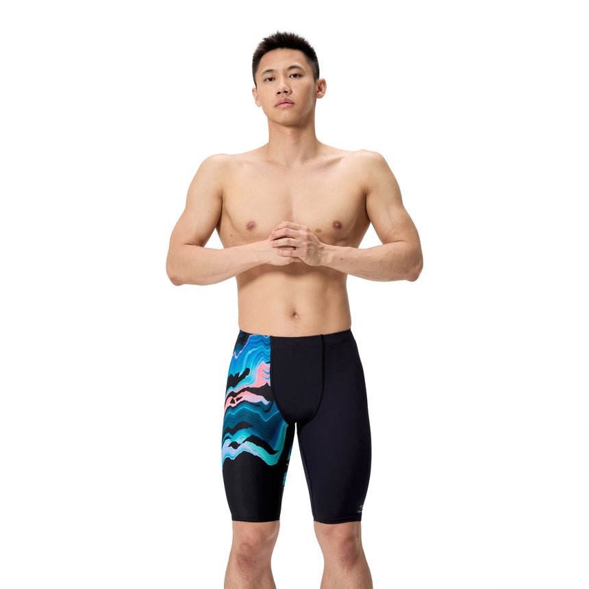 Speedo Heren Zwemjammer Placement Printed Zwart/Blauw