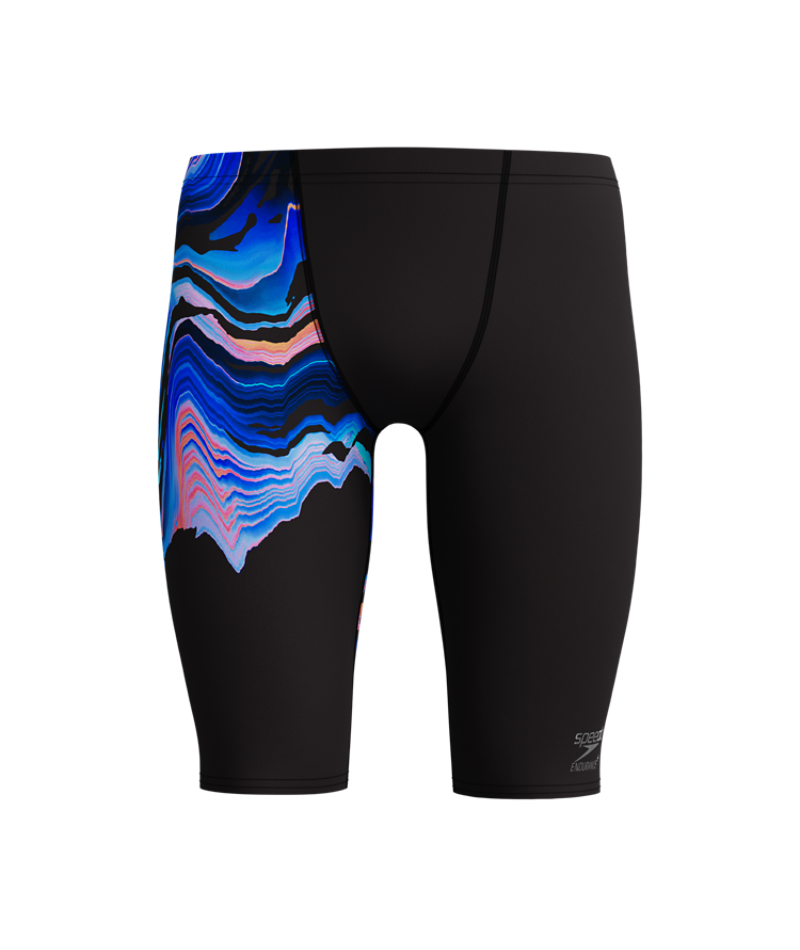 Speedo Heren Zwemjammer Placement Printed Zwart/Blauw