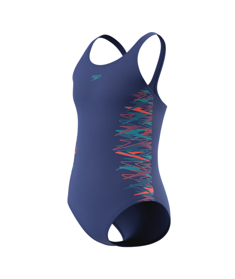 Speedo Mädchen Badeanzug Placement Muscleback NightWatch/HyperTeal