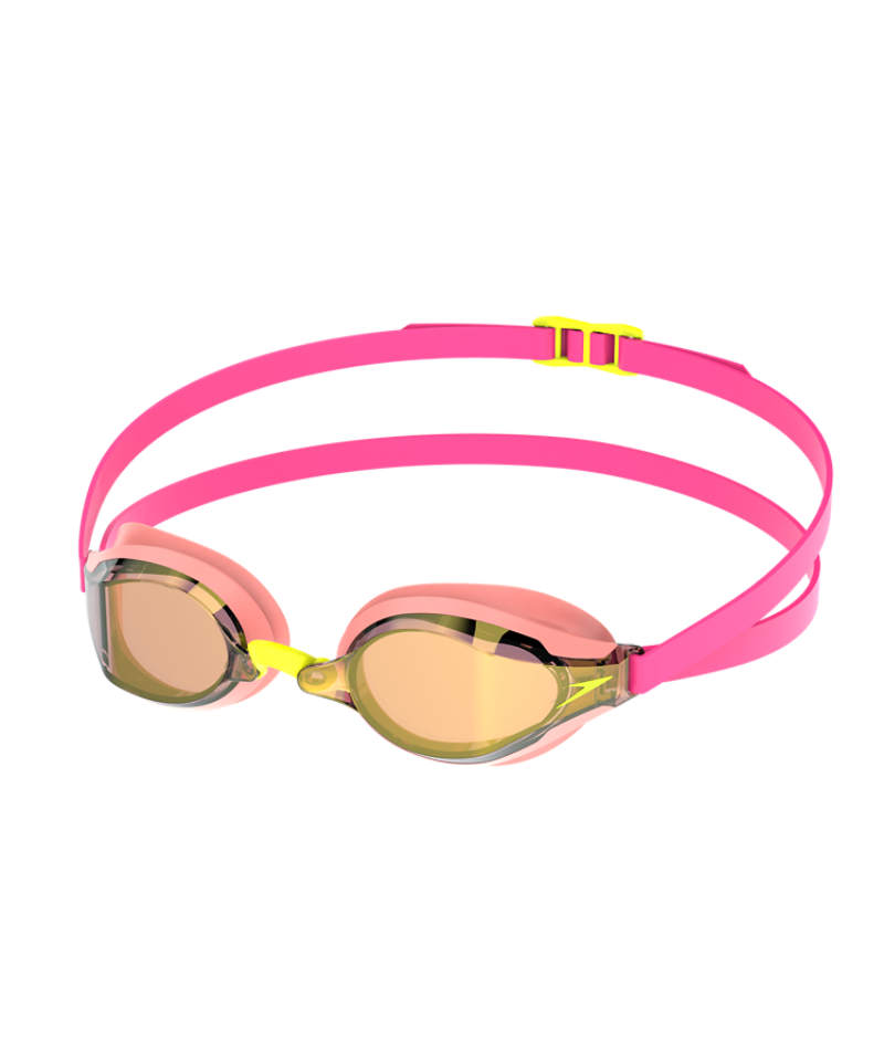 Speedo Wettkampf-Schwimmbrille Fastskin Speed Socket 2.0 Verspiegelt Neon Melone / Zinnober / Goldverspiegelung