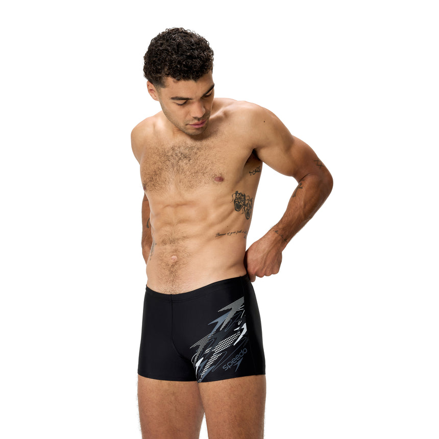 Speedo Heren Zwemboxer Medley Logo Zwart/Groen