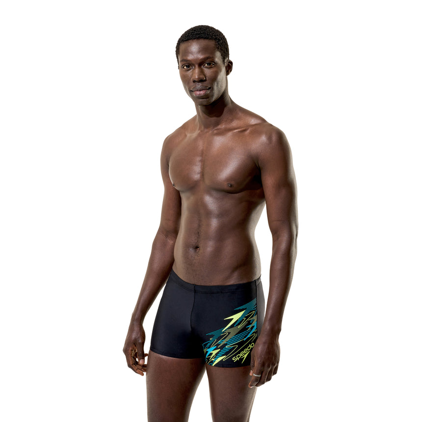Speedo Herren Badeboxer Logo Anthrazit/HyperTeal
