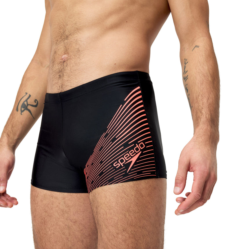 Speedo Badeboxer Medley Logo Schwarz/Rot