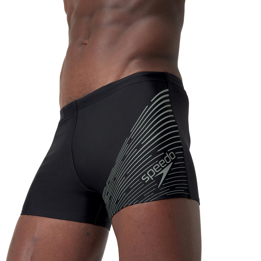 Speedo Badeboxer Medley Logo Schwarz/Grün