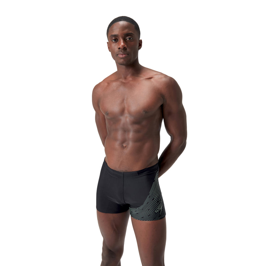 Speedo Badeboxer Medley Logo Schwarz/Grün