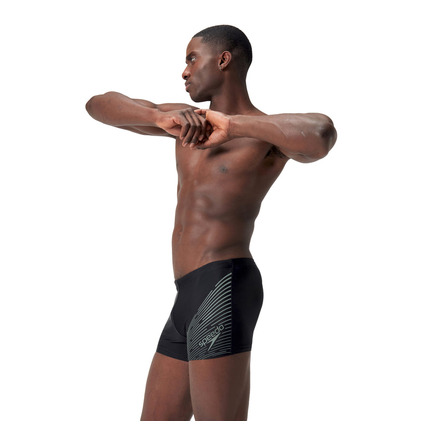 Speedo Badeboxer Medley Logo Schwarz/Grün