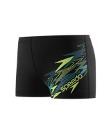 Speedo Jungen Badeboxer Medley Logo Anthrazit/Citrusgrün