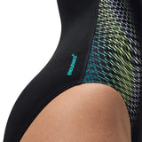 Speedo Badeanzug Eco Endurance+ Placement Hydrasuit Schwarz/Grün