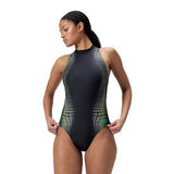 Speedo Badeanzug Eco Endurance+ Placement Hydrasuit Schwarz/Grün