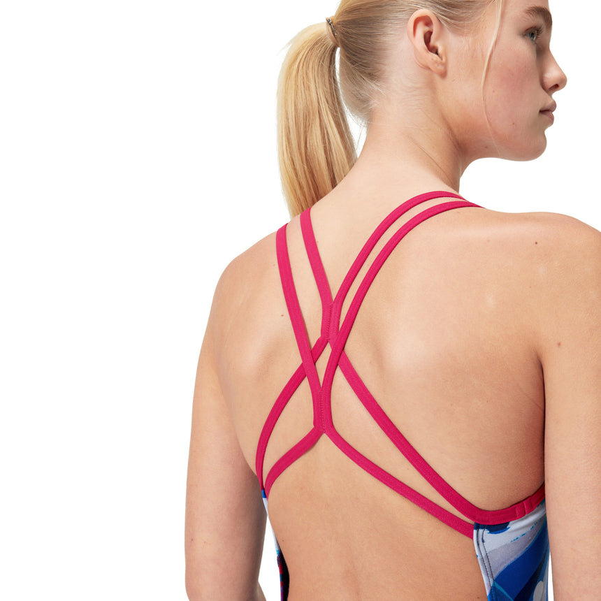 Speedo Badpak Allover Digital Starback Back Paars/Blauw