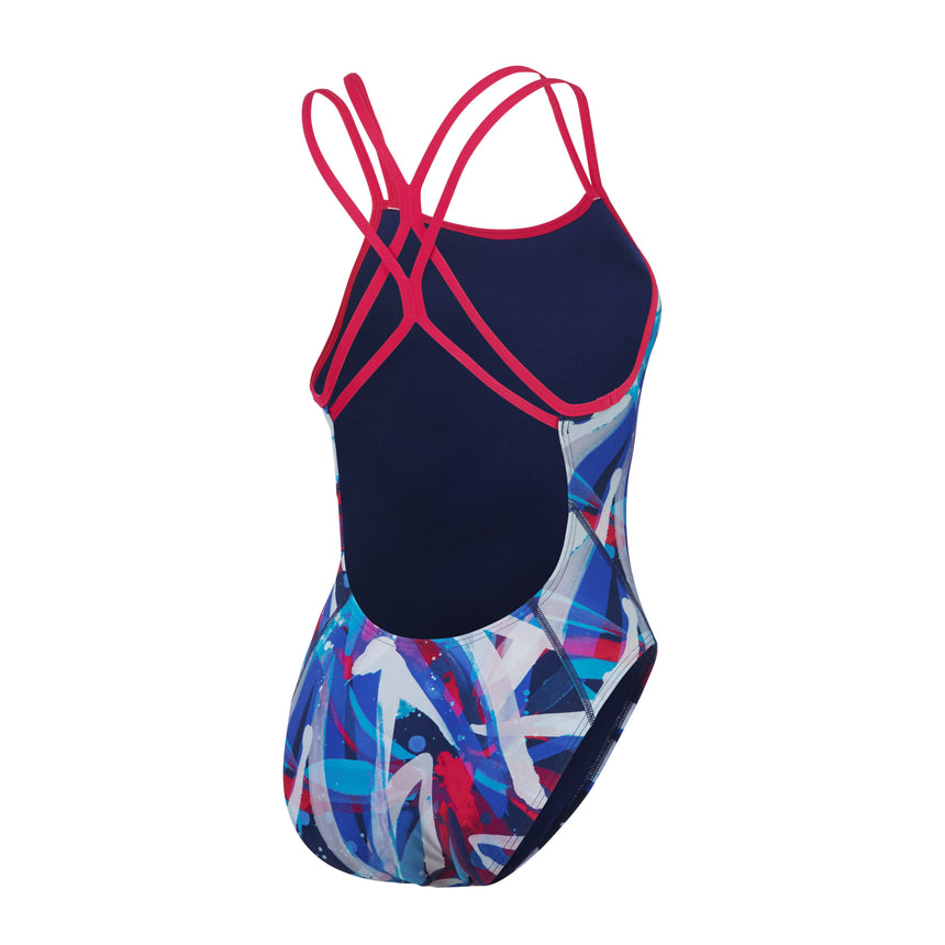 Speedo Badpak Allover Digital Starback Back Paars/Blauw