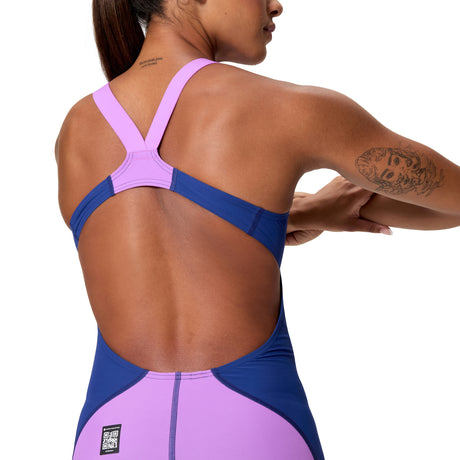 Speedo Dames Wedstrijdbadpak Fastskin LZR Ignite Open Back Marine/Paars