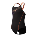 Speedo Meisjes Badpak Medley Logo Medalist Zwart/Oranje