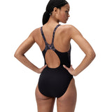Speedo Badeanzug Eco Endurance+ Hyperboom Splice Muscleback Schwarz/Orange