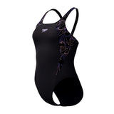 Speedo Badeanzug Eco Endurance+ Hyperboom Splice Muscleback Schwarz/Orange