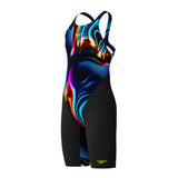 Speedo Meisjes Wedstrijd Badpak Fastskin Endurance+ Max Openback Kneeskin Zwart / Blauw