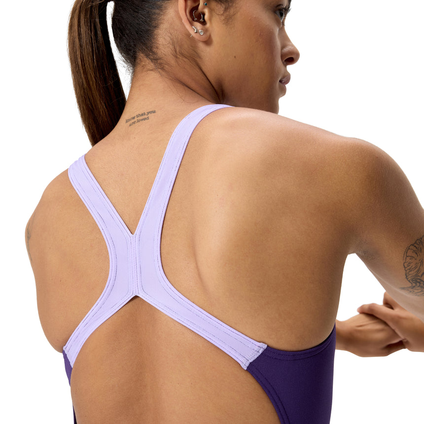 Speedo Dames Badpak Solid Powerback Paars/Paars