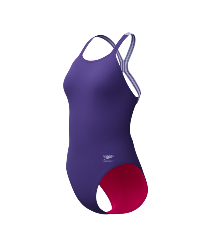 Speedo Dames Badpak Solid Powerback Paars/Paars