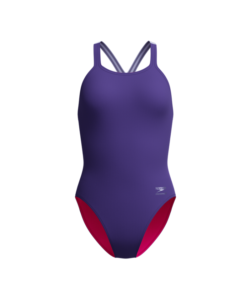 Speedo Dames Badpak Solid Powerback Paars/Paars