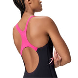 Speedo Badeanzug Medley Logo Medalist Anthrazit/Rosa