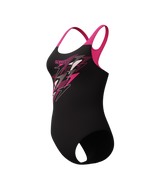 Speedo Badeanzug Medley Logo Medalist Anthrazit/Rosa