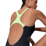 Speedo Dames Badpak Medley Logo Medalist Zwart/Groen