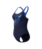 Speedo Dames Badpak Medley Logo Medalist Marine/Blauw