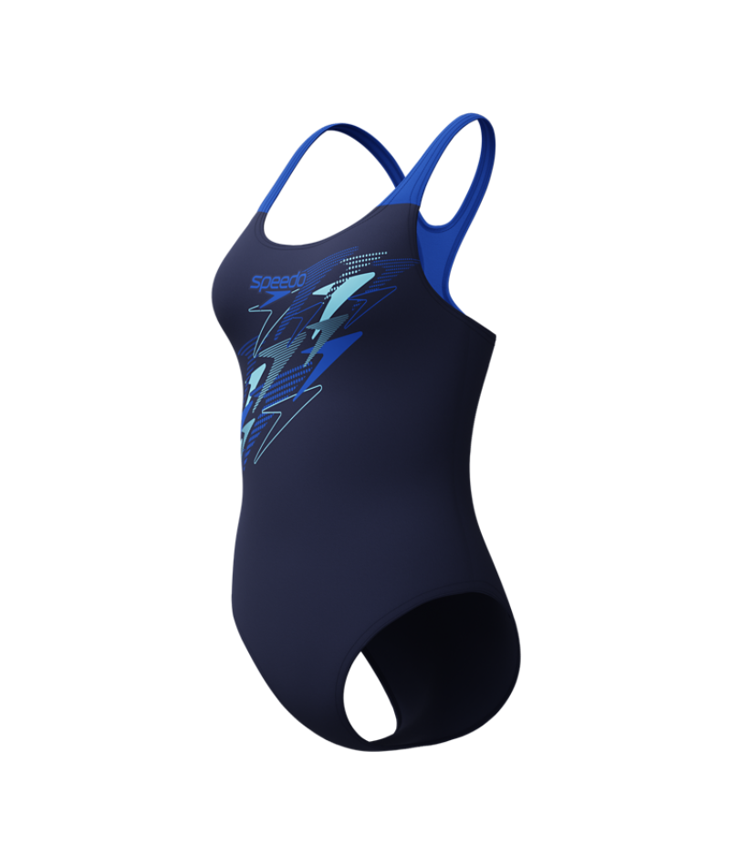 Speedo Dames Badpak Medley Logo Medalist Marine/Blauw