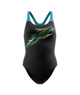 Speedo Badeanzug Medley Logo Medalist HyperTeal/Grün