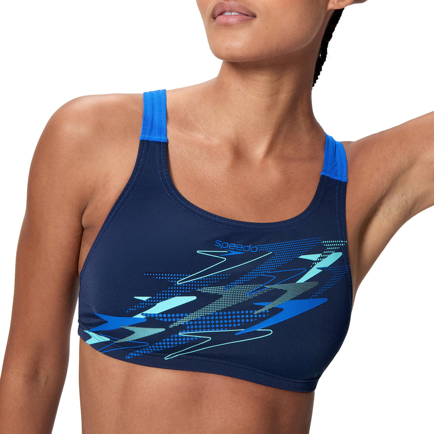 Speedo Dames Bikini Medley Logo V-Back Marine/Blauw