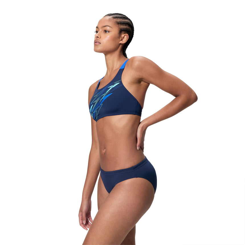 Speedo Dames Bikini Medley Logo V-Back Marine/Blauw