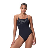 Speedo Dames Badpak Endurance+ Logo Thin Strap Zwart/Wit