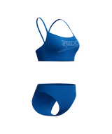 Speedo Dames Bikini Endurance+ Logo Thin Strap Blauw/Wit