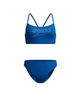 Speedo Dames Bikini Endurance+ Logo Thin Strap Blauw/Wit