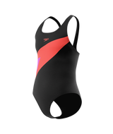Speedo Mädchen Badeanzug Hyperboom Butterfly Back Anthrazit/PostItPnk