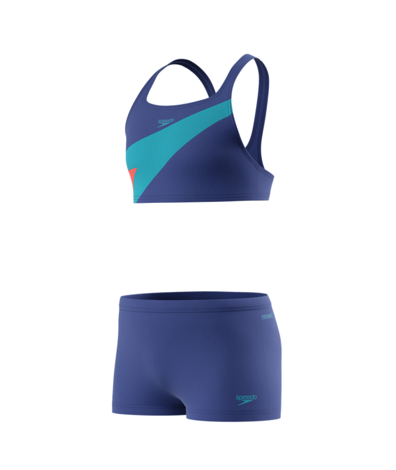 Speedo Mädchen Bikini Set Hyperboom Butterfly Back Nightwatch/HyperTeal