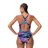 Speedo Dames Badpak Hyperboom Print Medalist Zwart/Roze