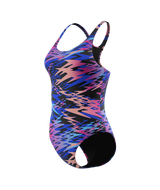 Speedo Dames Badpak Hyperboom Print Medalist Zwart/Roze