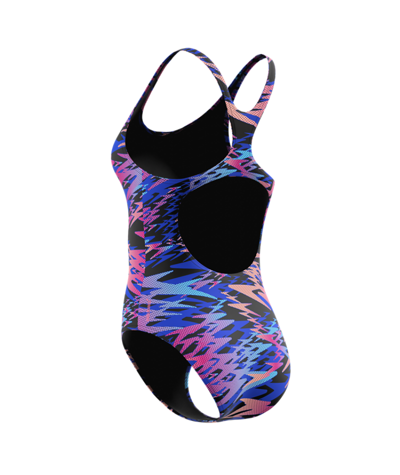 Speedo Dames Badpak Hyperboom Print Medalist Zwart/Roze